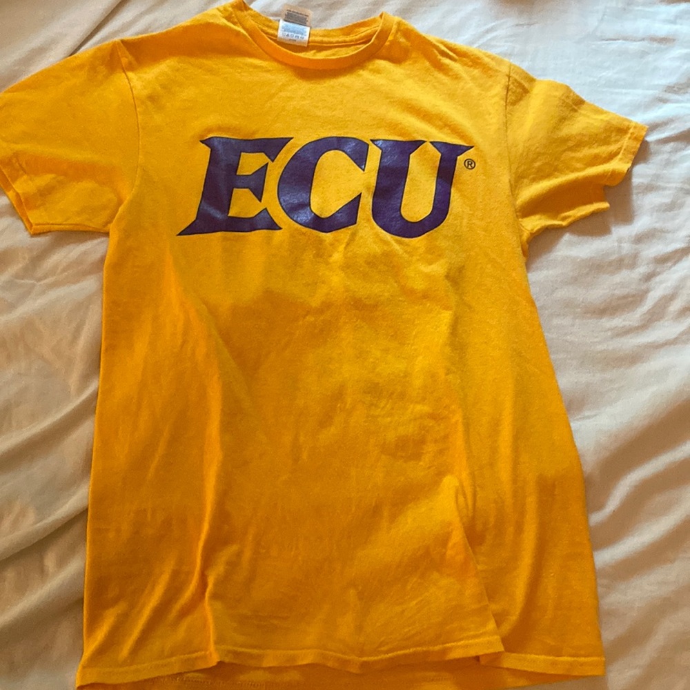 East Carolina gold tee shirt